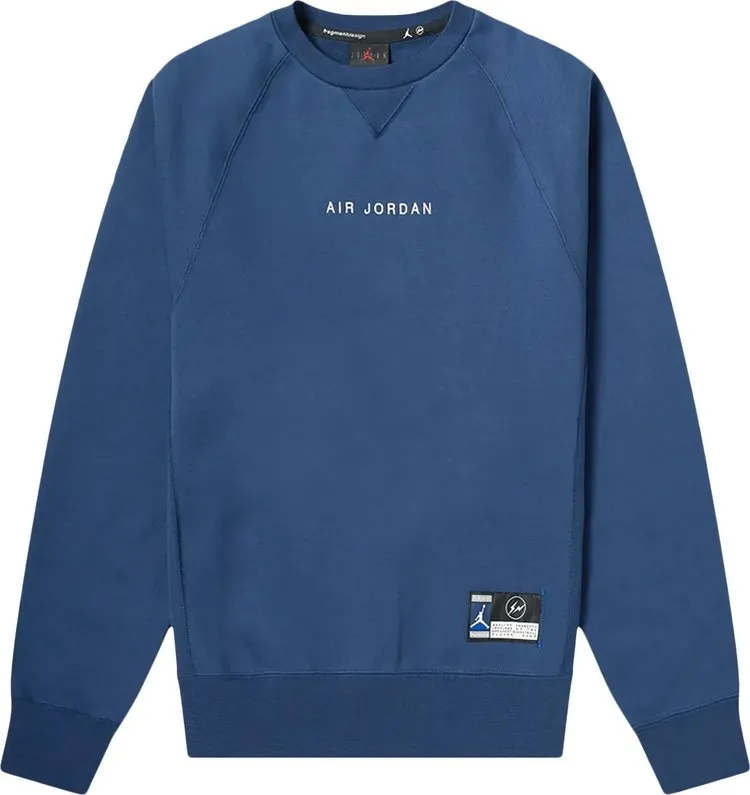 Air Jordan x Fragment Crewneck 'Navy/Sport Royal/White' Sweatshirt, Blue