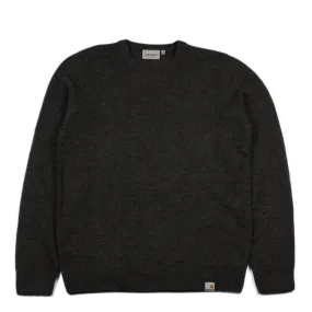 Allen Sweater 80/20% Lambswool Black Heather