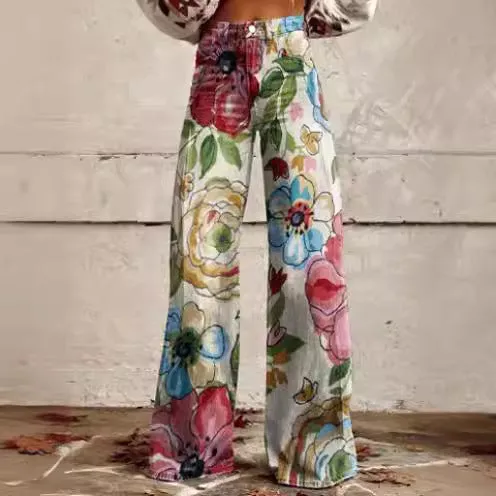 Casual Floral Wide Leg pants