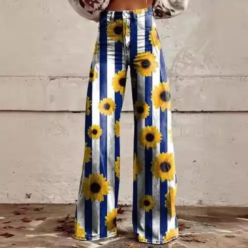 Casual Floral Wide Leg pants