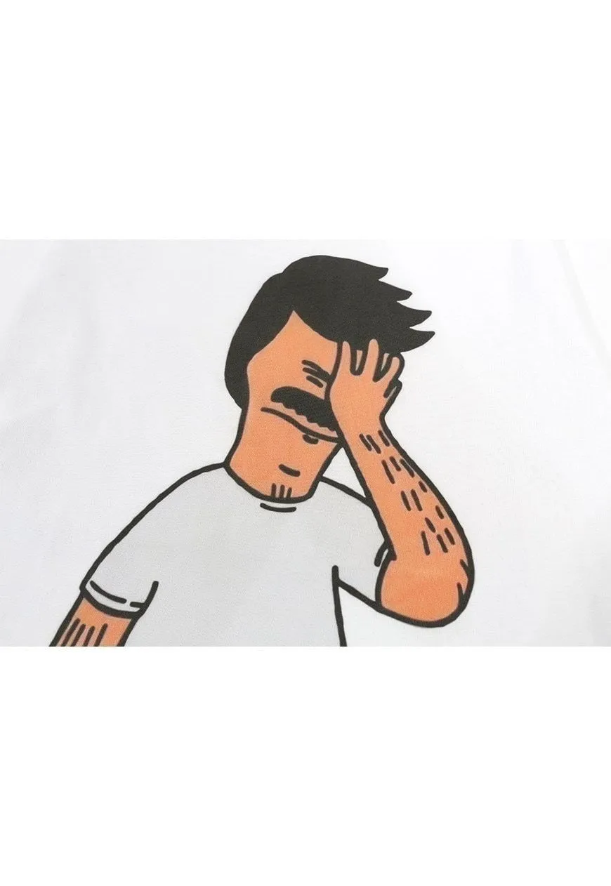 Dad t-shirt punk tee retro cartoon dude top in white