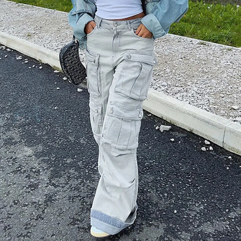 Multi-pocket splicing casual pants