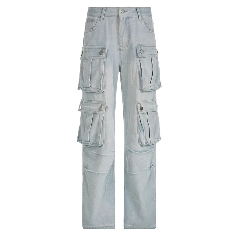 Multi-pocket splicing casual pants