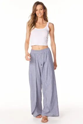 SMOCKED WAIST STRIPED PANT