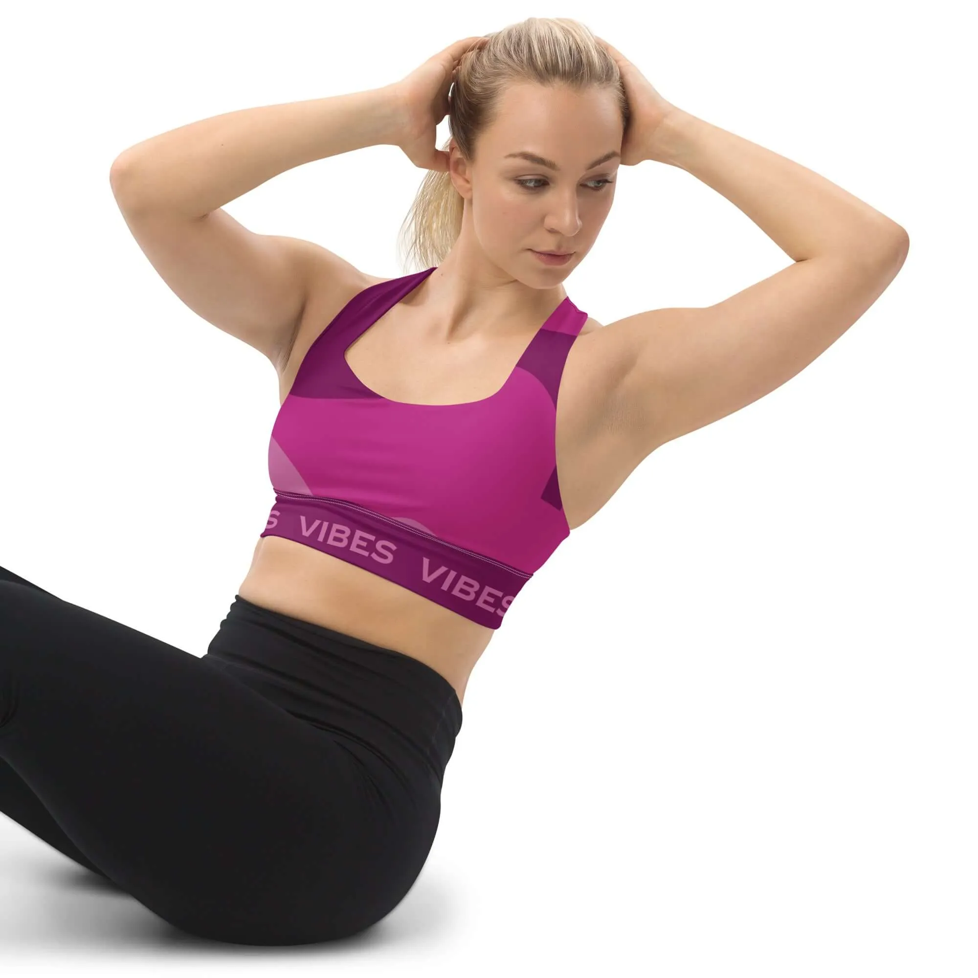 TOV Langer Sport-BH ABSTRACT (Pink)