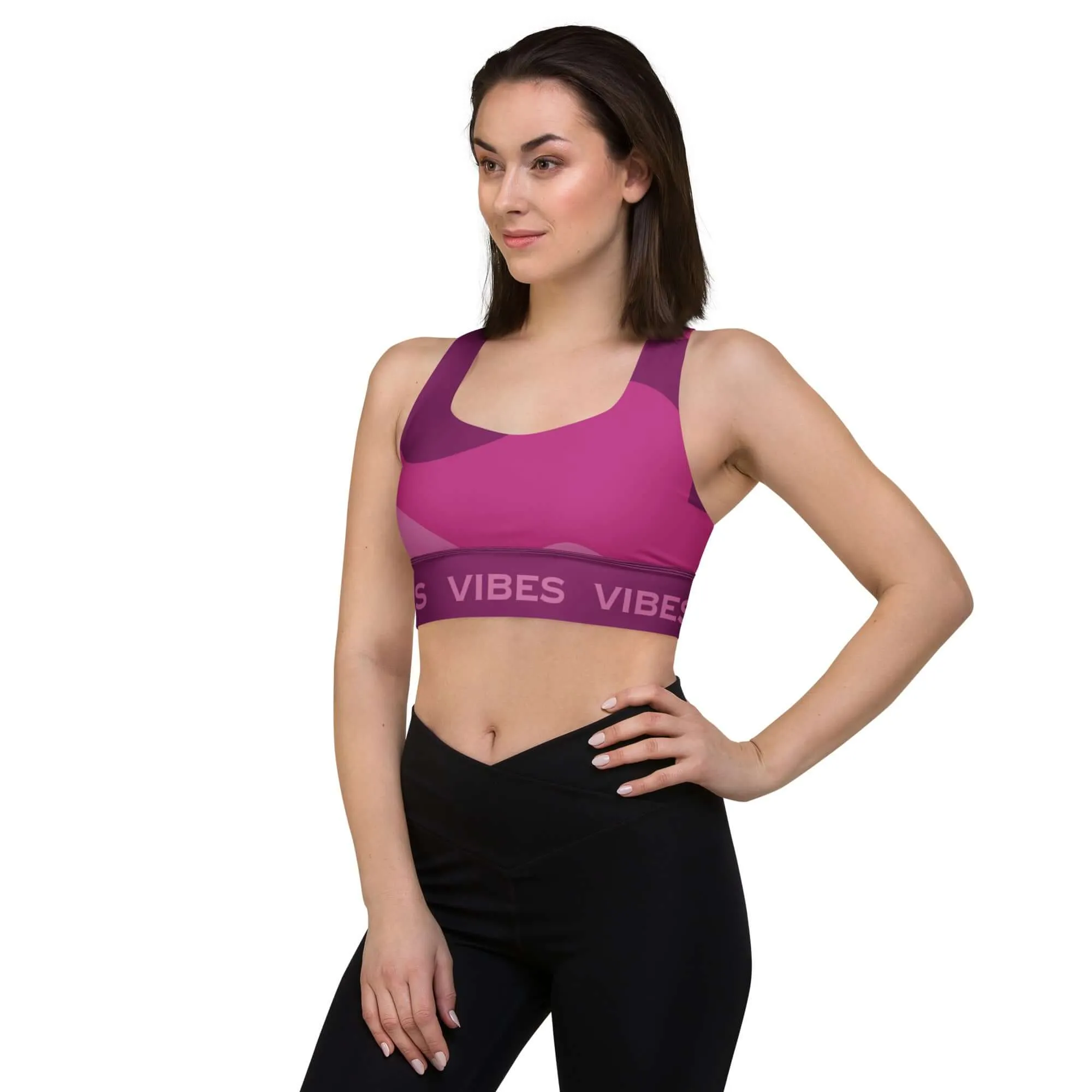 TOV Langer Sport-BH ABSTRACT (Pink)