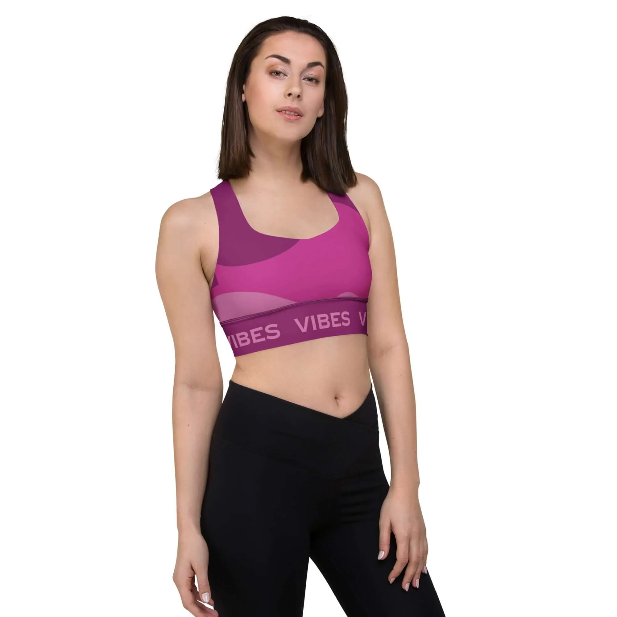 TOV Langer Sport-BH ABSTRACT (Pink)